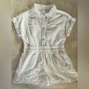 Zara Girl White Button-Up Romper.